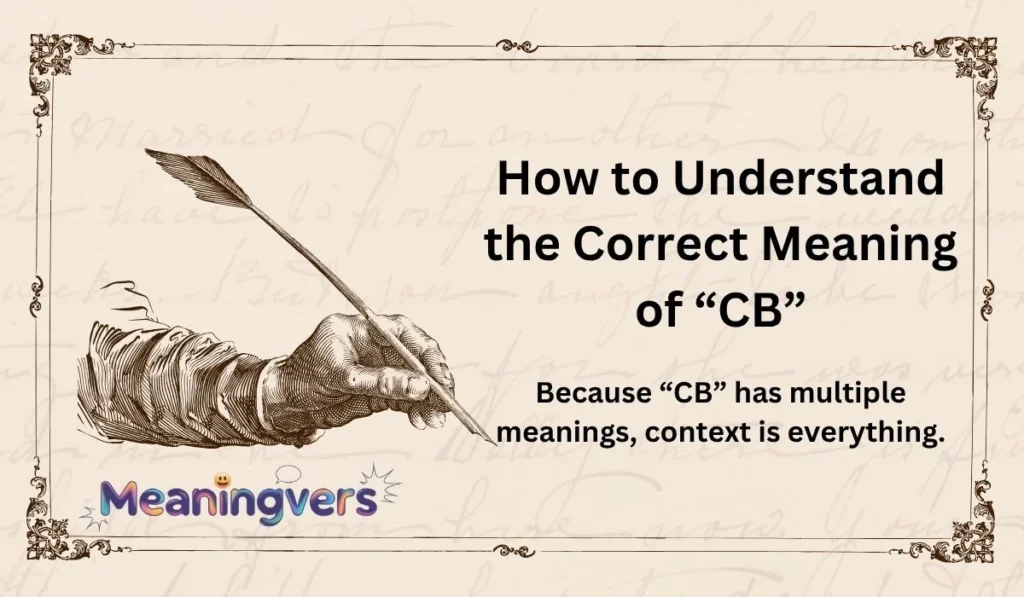 How to Understand the Correct Meaning of “CB”