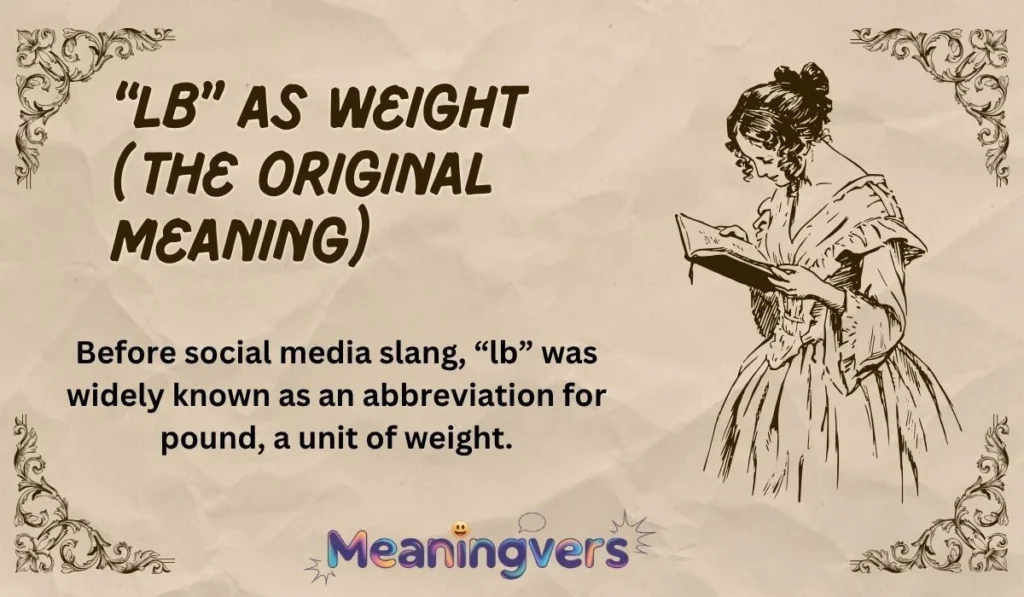 “lb” as Weight (The Original Meaning)