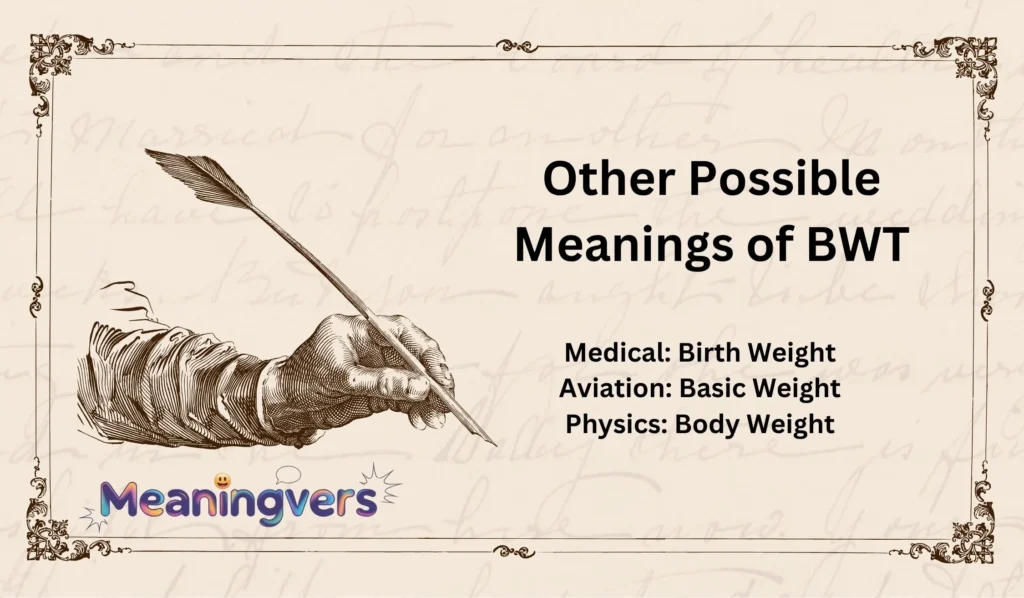 Other Possible Meanings of BWT