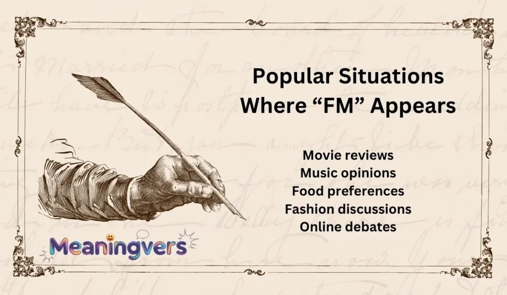 Popular Situations Where “FM” Appears