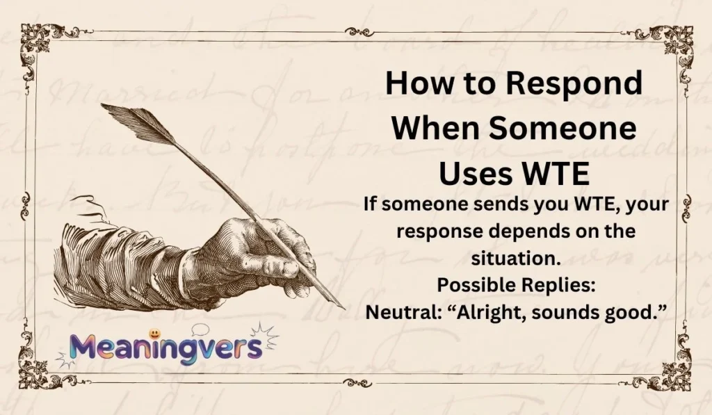 How to Respond When Someone Uses WTE