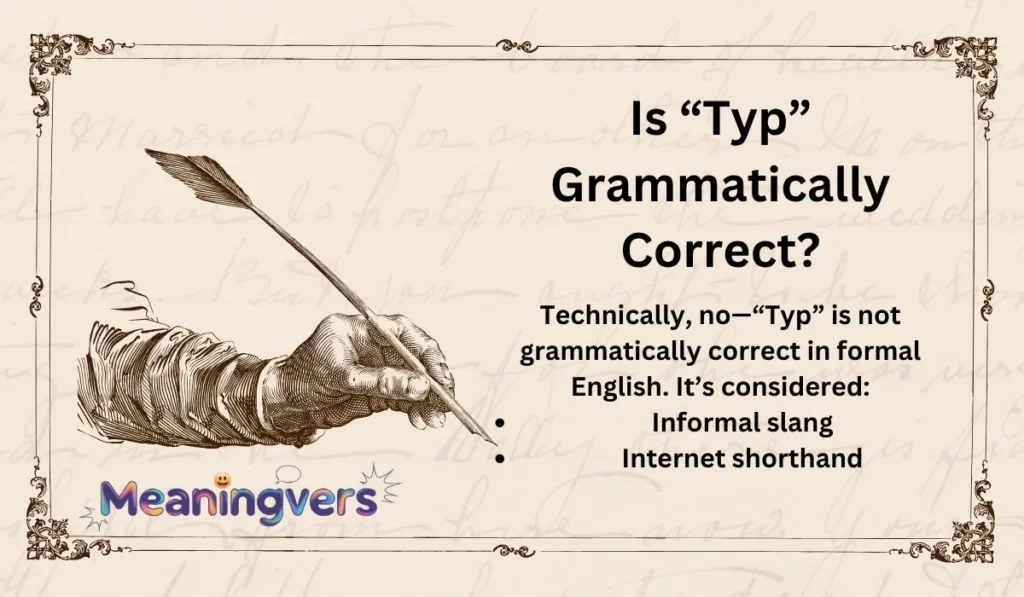 Is “Typ” Grammatically Correct?