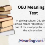 OBJ Meaning in Text